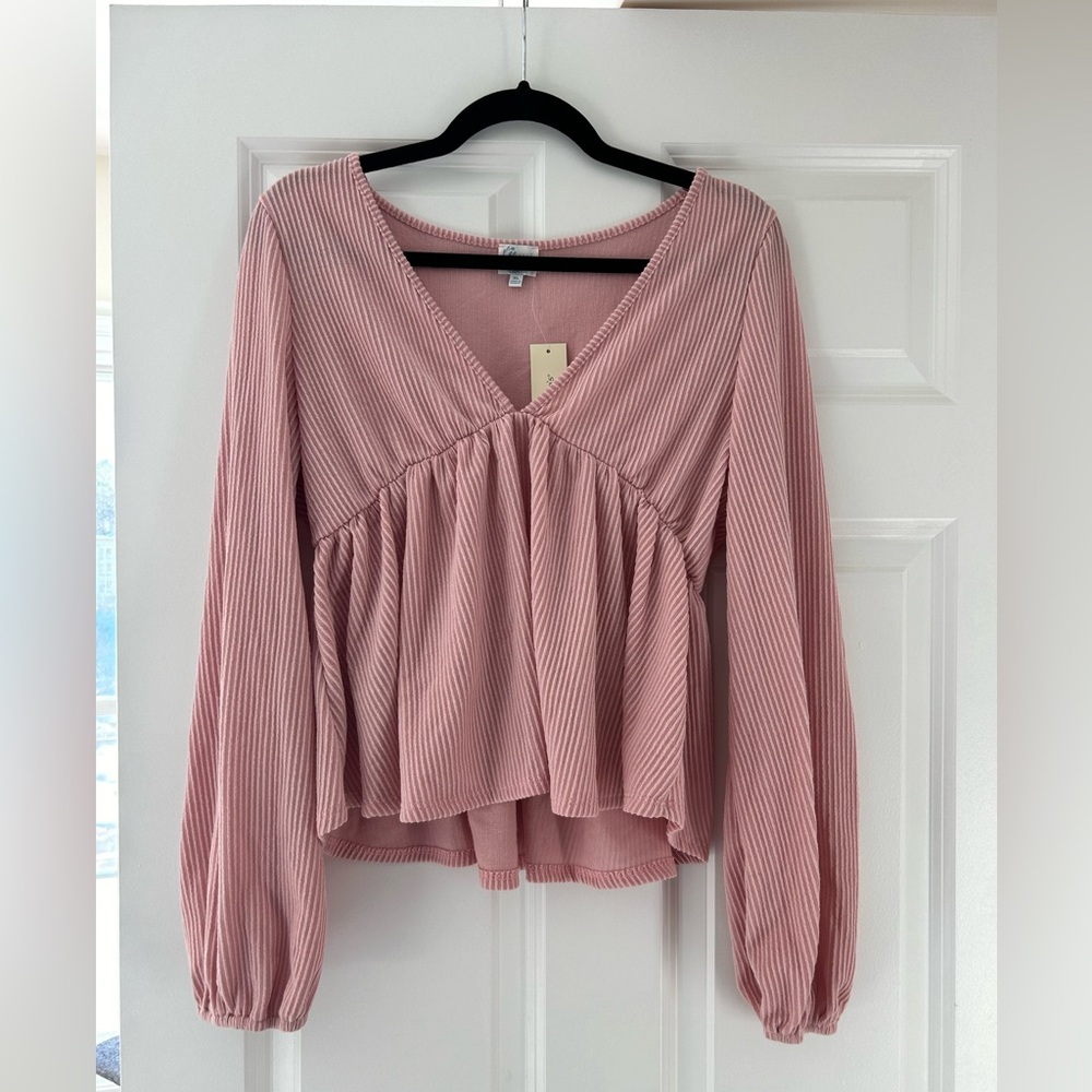 Pink Francesca’s V Neck Blouse